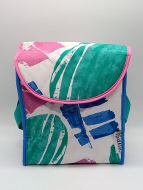 Vintage Cudlie Pink White Blue Green 90s Retro Insulated Crossbody Lunch Cooler